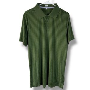 RBX Golf Polo Mens L Large Green Stripe Polo New Moisture Wicking